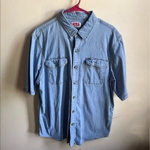 Mens Lg Wrangler jean button up great condition